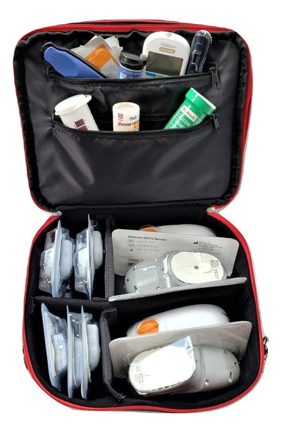 Classic Black and Red Diabetes Travel Case
