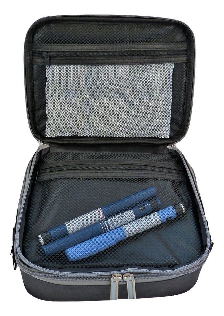 Classic Black and Teal Diabetes Travel Case